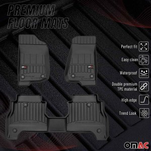 Jeep Gladiator Floor Mat - Omac - Premium TPE - Black - '20-'25 Jeep Gladiator Floor Mat - Omac - Premium TPE - Black - '20-'25
